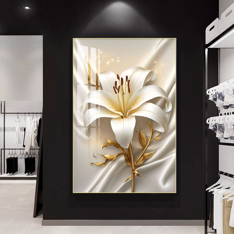 Luxury creative design flowers decoration wall Crystal porcelain painting