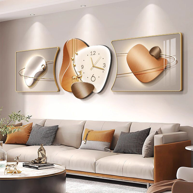 Light luxury metal clock Simple yet luxurious Creative Clock creative design decoration wall painting clock