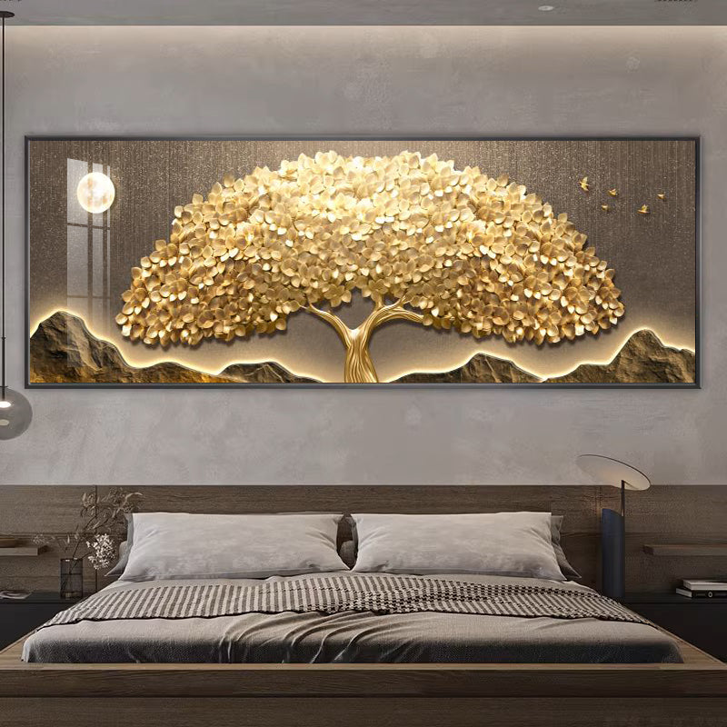 Light luxury lucky golden tree decorative painting