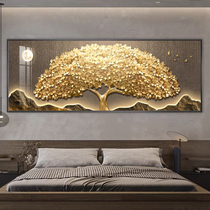 Light luxury lucky golden tree decorative painting