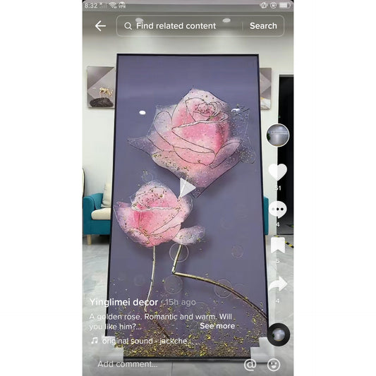 Roses Crystal Porcelain flower Wall decorative Painting