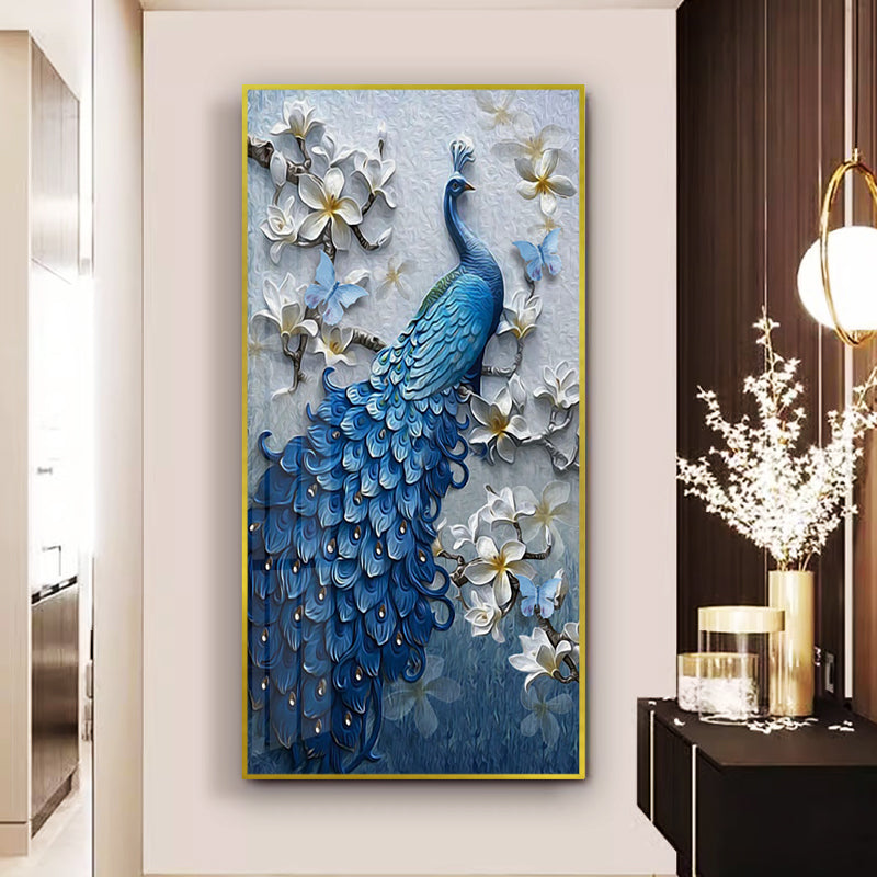 Crystal porcelain painting decoration wall Painting Decorative peacock