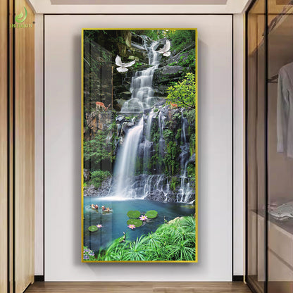 Crystal porcelain painting decoration wall Painting Decorative waterfall