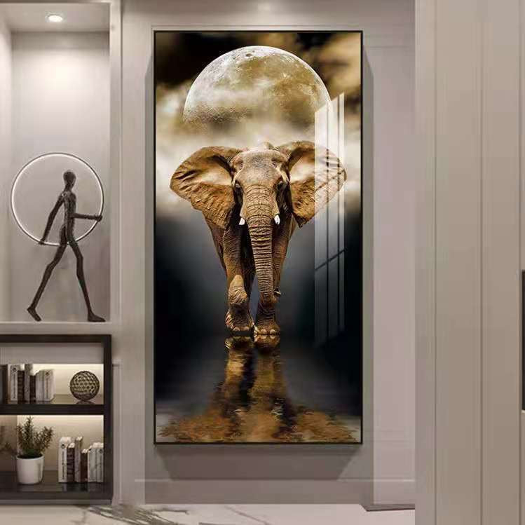 Animal The elephant & The horse decorative paintingart popular