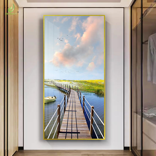 Crystal porcelain painting decoration wall Painting Decorative bridge