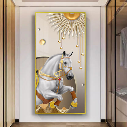 Crystal porcelain painting decoration wall Painting Decorative  horse