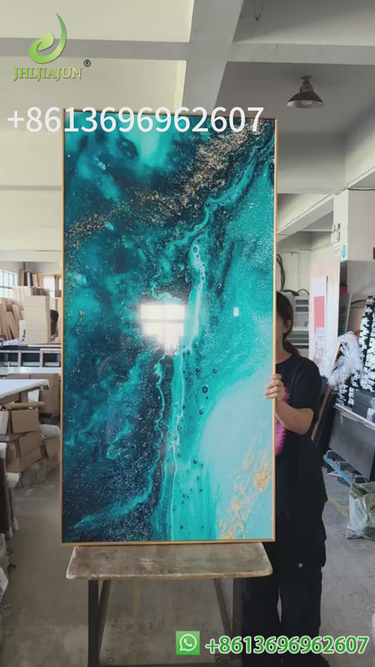 Factory Customization Abstract Wave Scenery wall Painting Decorative art LED