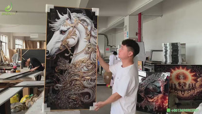 Crystal porcelain painting decoration wall Painting Decorative White Horse