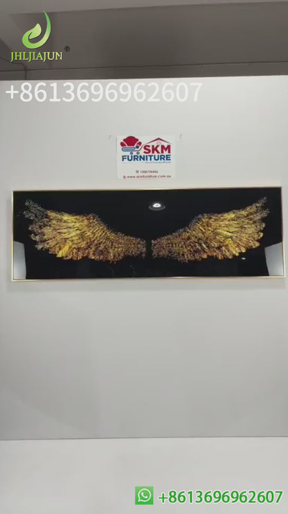 Abstract scene 3D decorative murals LED Feather crystal porcelain painting