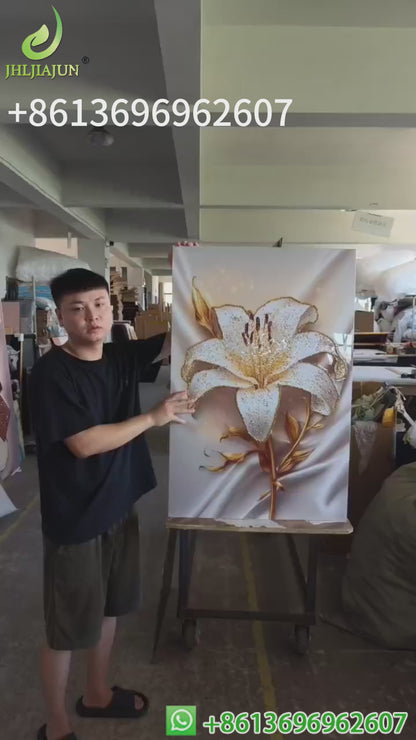 Luxury creative design flowers decoration wall Crystal porcelain painting