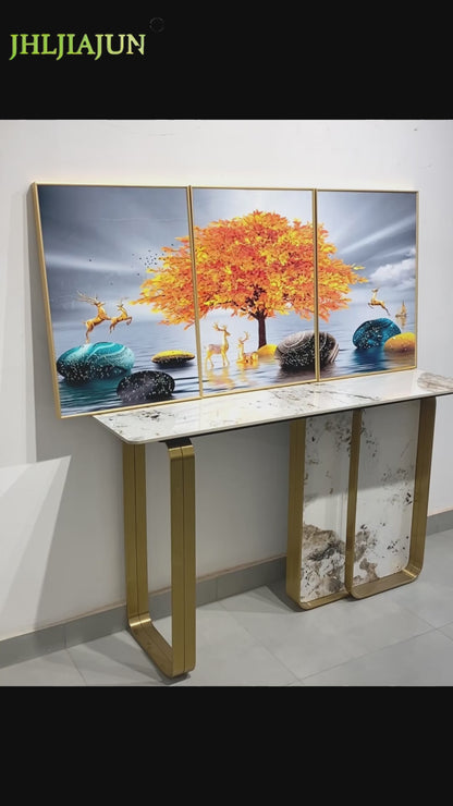 3in1  Natural Landscape Crystal Porcelain Wall Painting