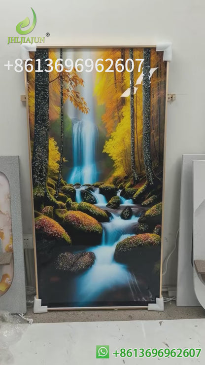 Simulated Forest Creek landscape Crystal Porcelain Painting Wall Decorative