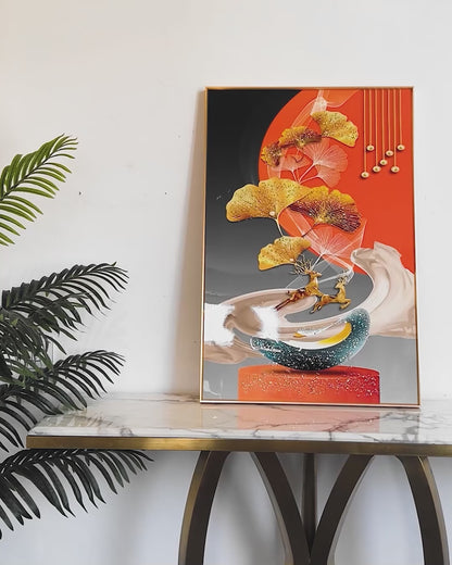 Banner landscape Crystal Porcelain wall decoration Painting LED