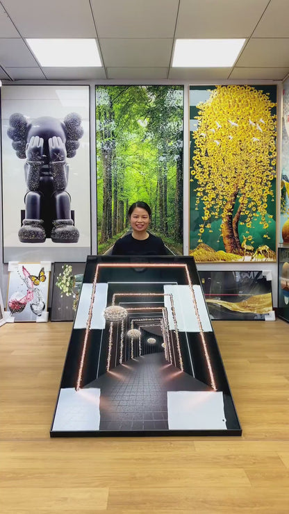 Abstract 3D Space Crystal Porcelain decorative Wall painting