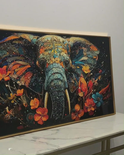 3D Colorful animal elephant Crystal Porcelain painting Decorative
