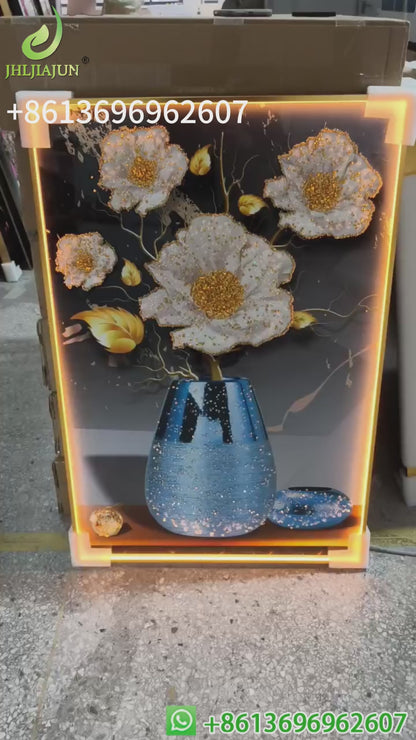 Modern high-definition printing of floral crystal porcelain painting LED
