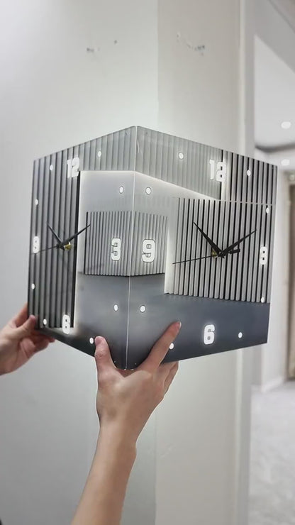 New fashion stripe Corner clock Series2c decoration wall  lamp LED