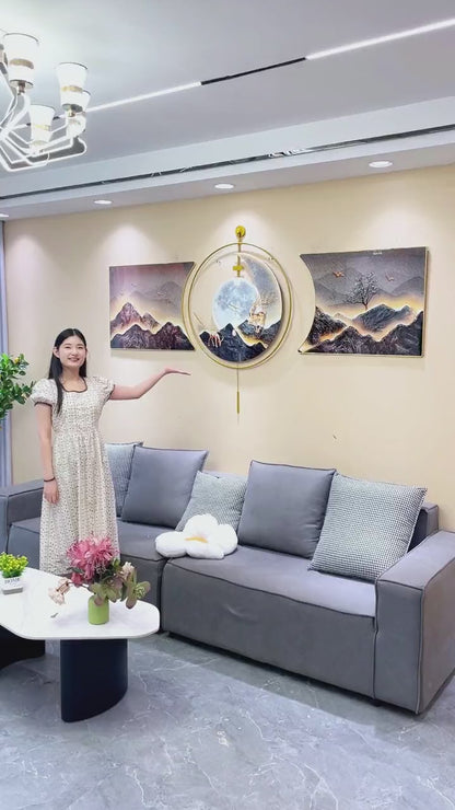 Light luxury metal clock Simple yet luxurious Creative Clock creative design decoration wall painting clock