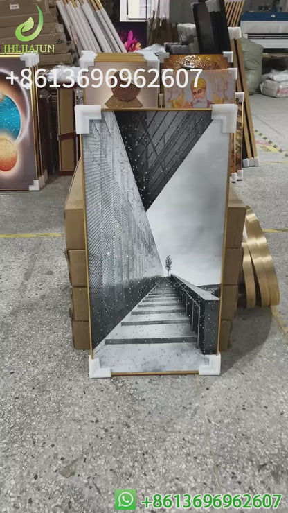 Exquisite 3D space landscape Crystal Porcelain Wall Painting