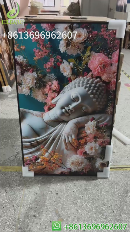 Luxurious Crystal Porcelain Paintings of God Statues LED wallart