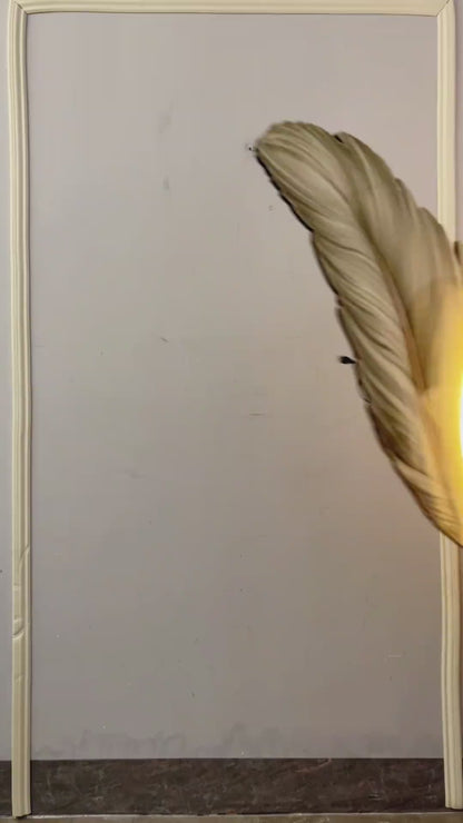 Feathers clock creative design decoration wall art painting clock LED lamp