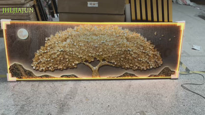 Light luxury lucky golden tree decorative painting