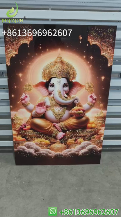 Fashion Islamic style crystal porcelain painting LED wallart