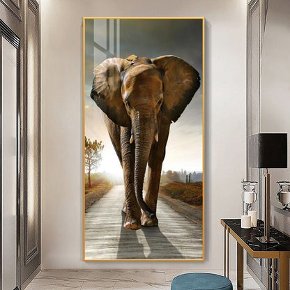 Animal elephant decorative painting Crystal porcelain painting