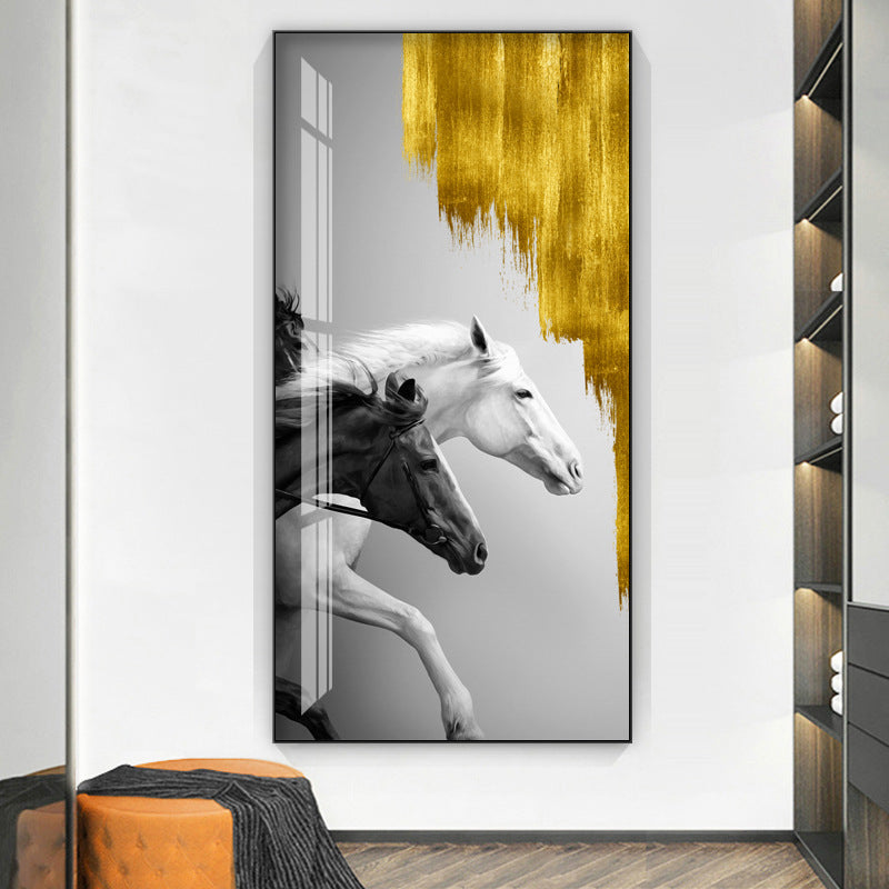 Gallant horse Crystal Porcelain Wall Decorative Painting